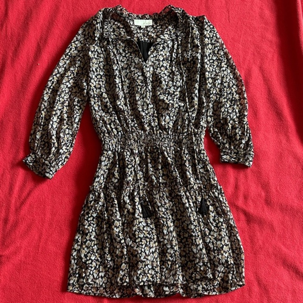 Pinch Multicolor Patterned Cinch-Waist Mini Dress